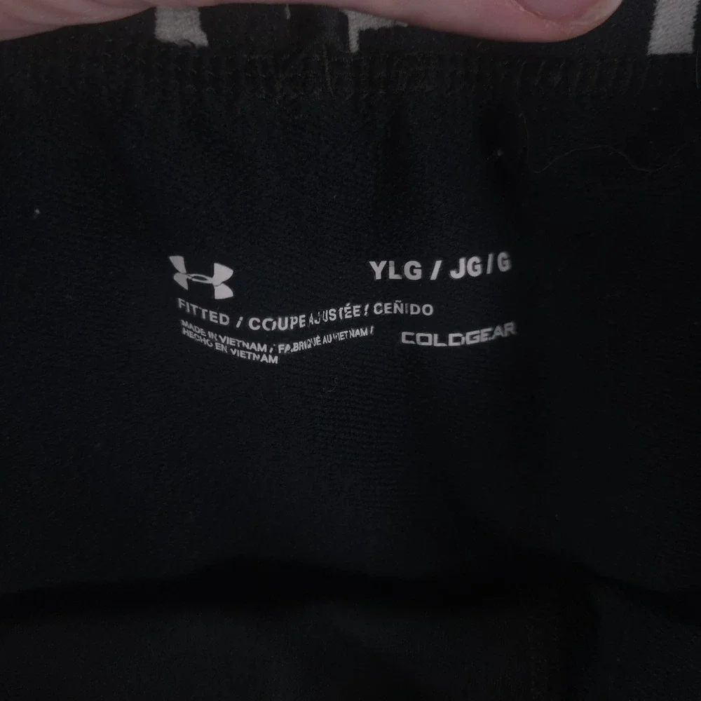 Under Armour Leggings Boy YLG Black ColdGear Fitted Compression Base Layer Pants